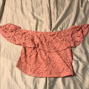 Light Pink Off Shoulder Top